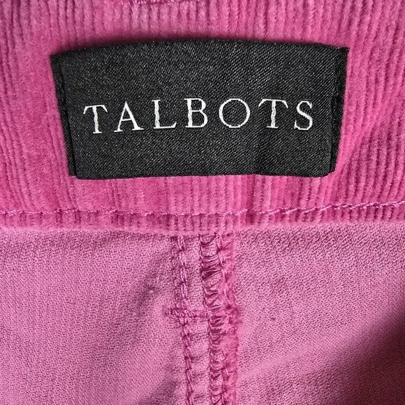 NWOT Talbots Women's Stretch Corduroy Straight Leg Magenta Pant Size 14P Bold - Picture 12 of 14